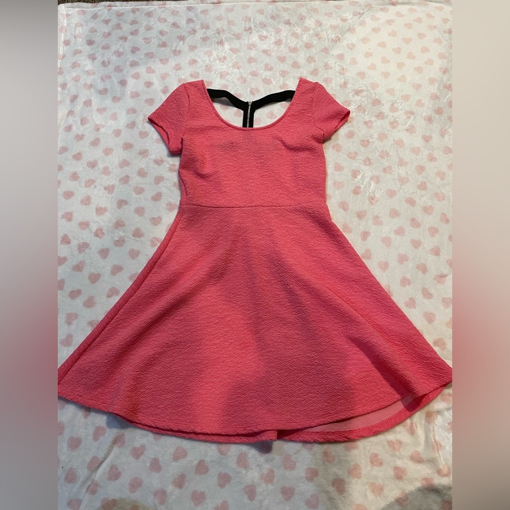 Pink semi open back dress